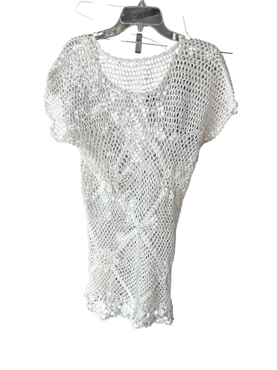 No Brand Other - Off White Open-Weave Crochet Style Swim/Beach Cover-Up Tunic Women’s L